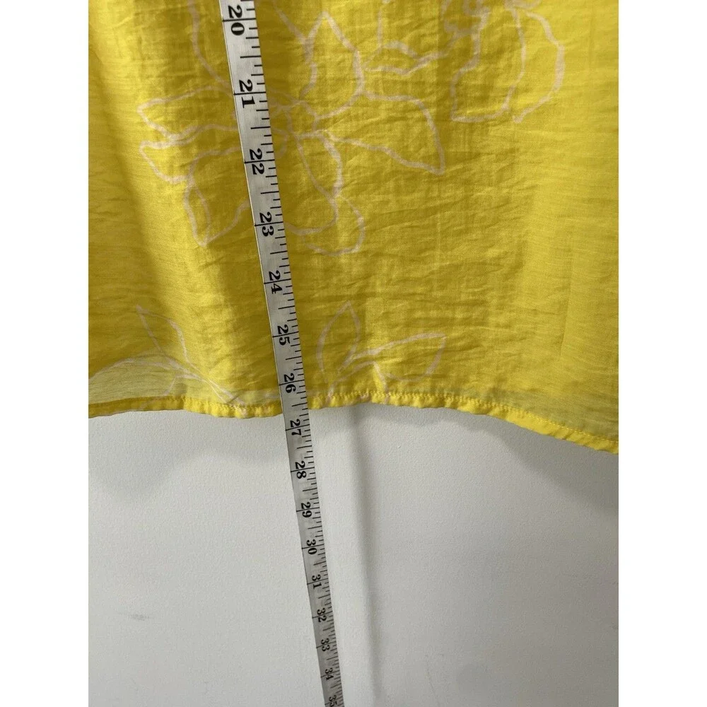 Cabi Savanna Top Yellow Sleevless Blouse XLARGE Breezy Lightweight Business